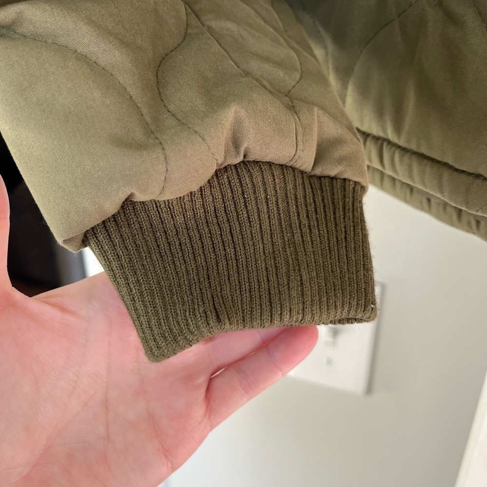 Madewell Olive Green Quilted Bomber Jacket - Picture 4 of 4
